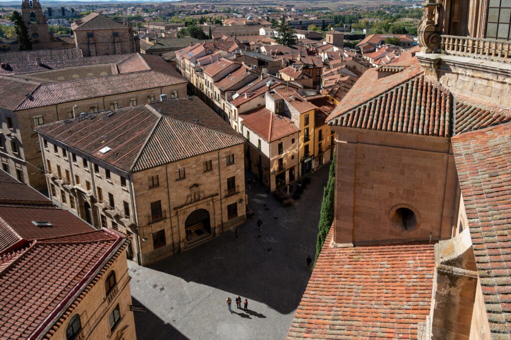 Captivating aerial view of Salamanca's historic center showcasing traditional architecture.